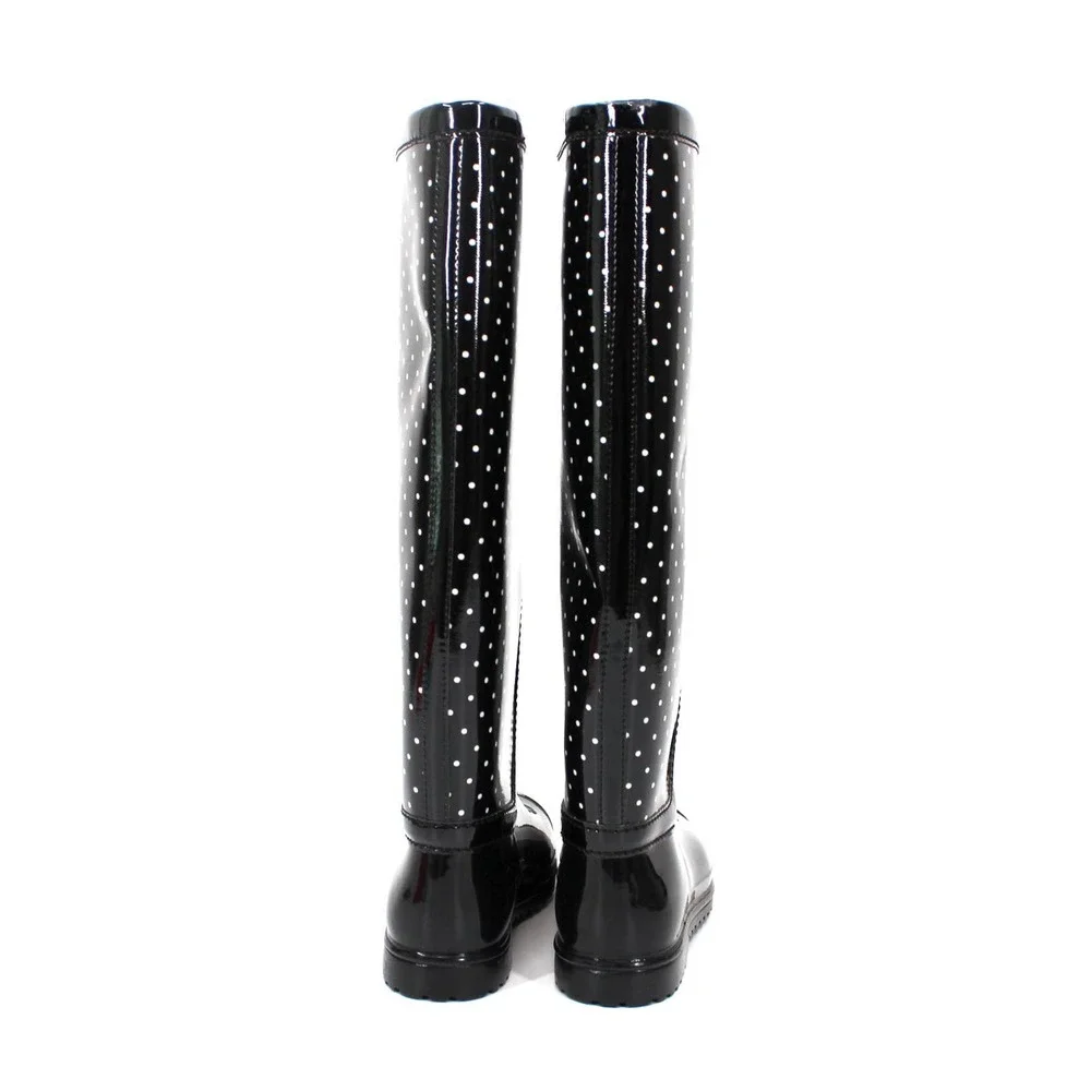 Dolce & Gabbana Wellies Wellington Knee High Polka Dot Rain Boots 35 Spotted